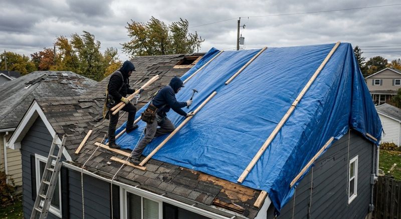 Storm Damage Roof Tarping in Middlesex County, NJ